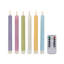 Bougies effilochées à piles et à piles, avec télécommande, pastel, lot de 6