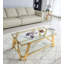 Ensemble de 2 tables basses Modern en acier inoxydable, verre trempé transparent double couche, pour le salon et le bureau-450958491