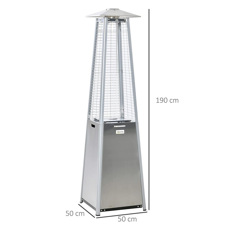 Hartford Propane Standing Patio Heater, Silver