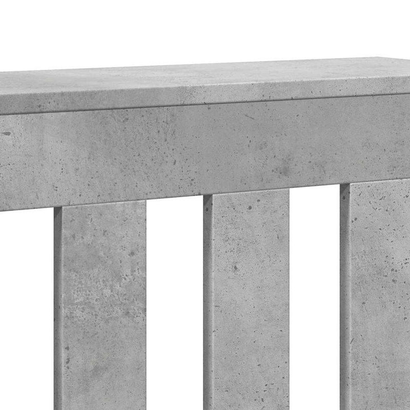 Large Radiator Cover, Concrete Grey, 205 x 21.5 x 83.5 cm, Vertical Slats