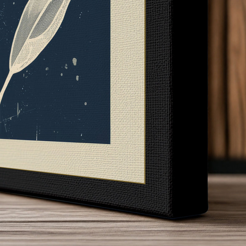 Moonlit Daisy Botanical - Wrapped Canvas, 36x24 - 91.4 x 61.0 cm, Black Border