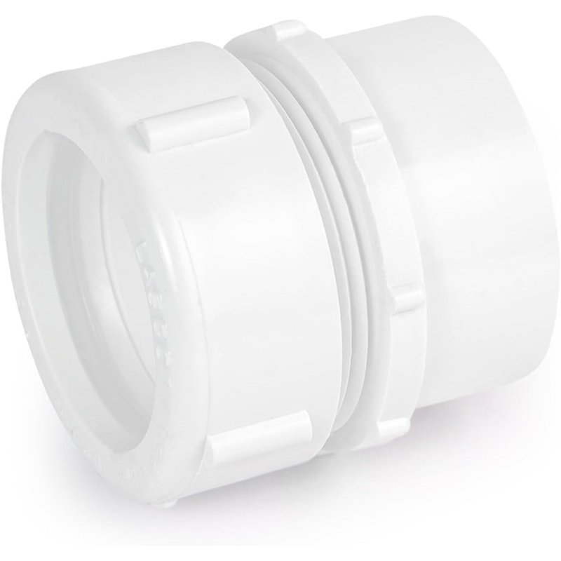 Adaptateur de siphon en PVC blanc 1-1 / 2 po avec écrou en poly, drain mâle à embout mâle et système de ventilation, ensemble de 50