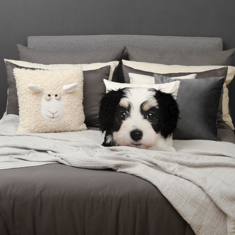 Decorative Cute Dog Throw Pillow Cover 18 x 18 inches