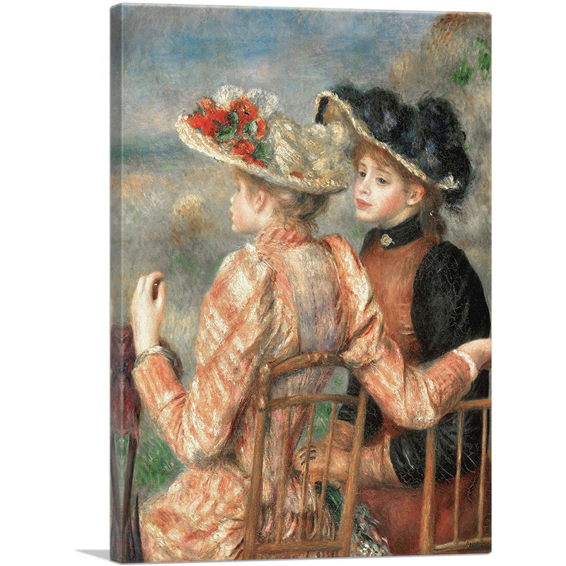 Deux filles par Pierre-Auguste Renoir, reproduction d'art sur toile tendue, H 18 po x l 12 po x 1,5 po