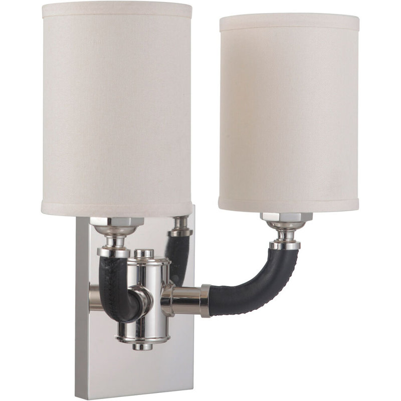 Appliquee à bras 2 lumières Bolger, Nickel poli