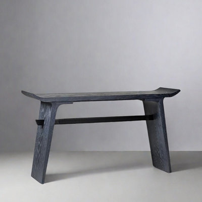 Console Mid-Century moderne en bois massif