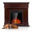 43" Electric Fireplace Mantel With Solid Wood Frame - Freestanding Tv Console With Remote, Adjustable Led Flame, 750W/1500W Dual-Power Brown-2125489227