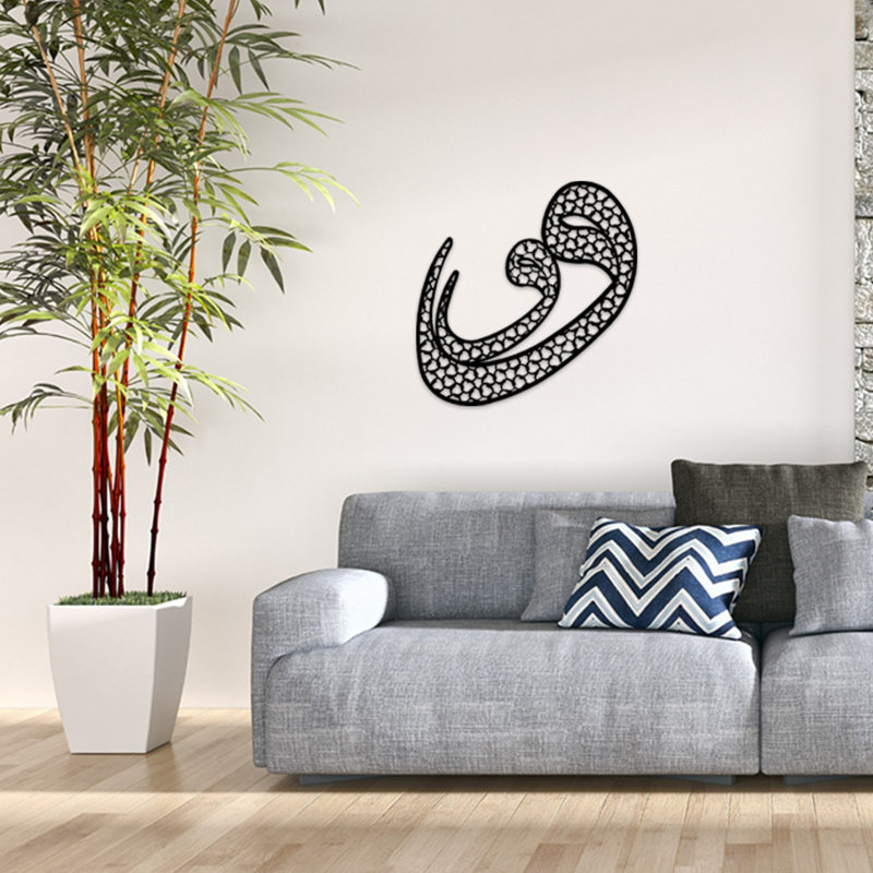 Stylish Decorative Metal Wall Accessory, Black Finish, 19.7 x 20.5 inches | 100% Metal Construction, Thickness: 0.08 inches | Perfect for Home Decor & Modern Interior Design, Easy Wall Mounting
