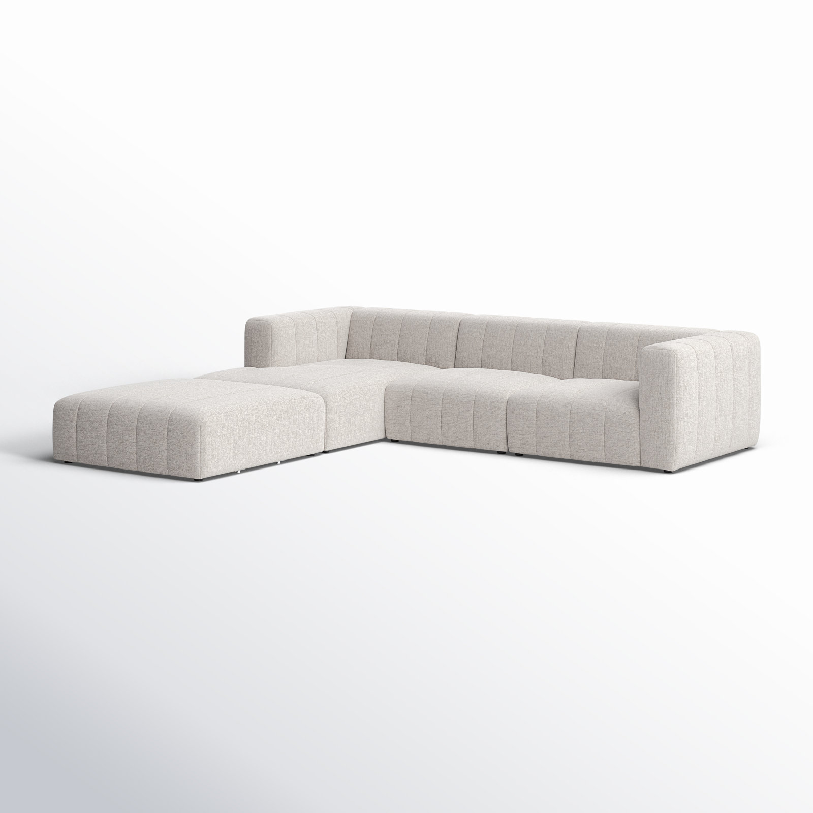Bowry Sofa and Chaise, Reversible, Neutral Sandstone Polyester