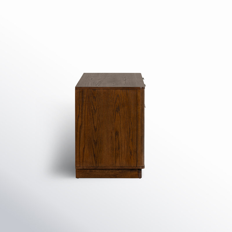 Tahani 2-Drawer Wood TV Stand, Medium Oak
