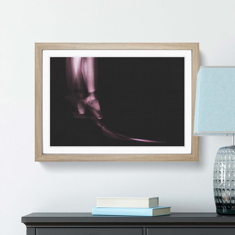 Ballerina in Abstract - Picture Frame Painting Print, Oak Framed, 27cm H x 36cm W x 2cm D
