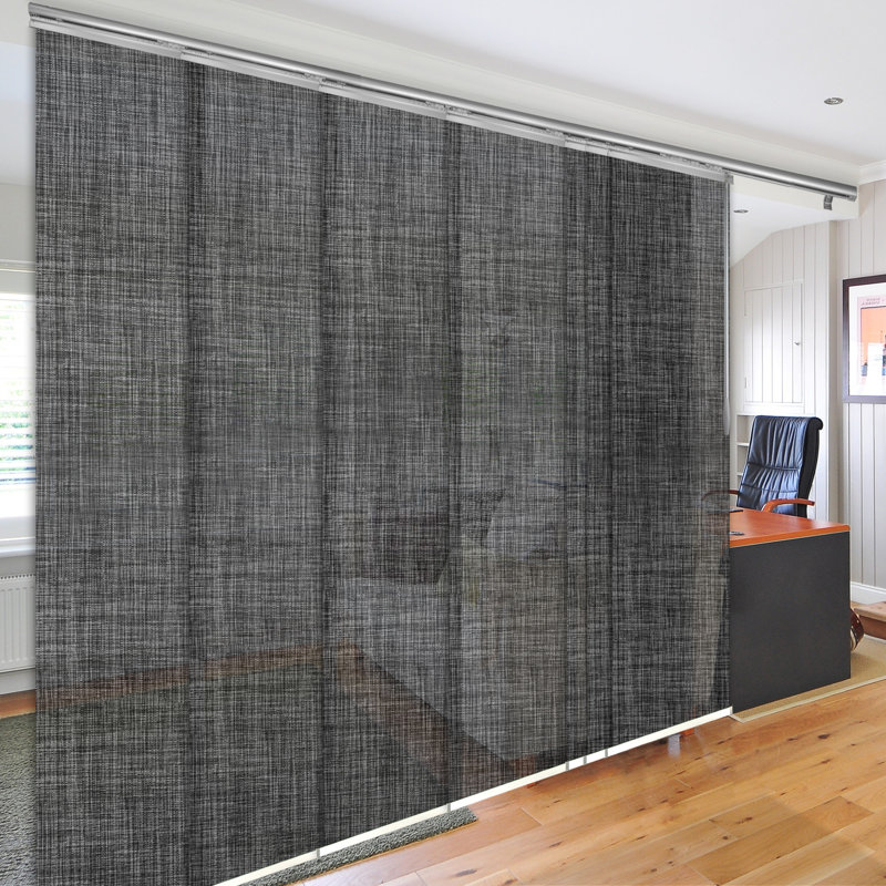 Rail à panneau simple extensible Tweed, Rectangle 9 pi 8 po x 12 pi 9 po, Nickel satiné
