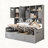 Wooden Daybed With Hydraulic bed and All-in-One Cabinet and Shelf-2014475500-2014475501