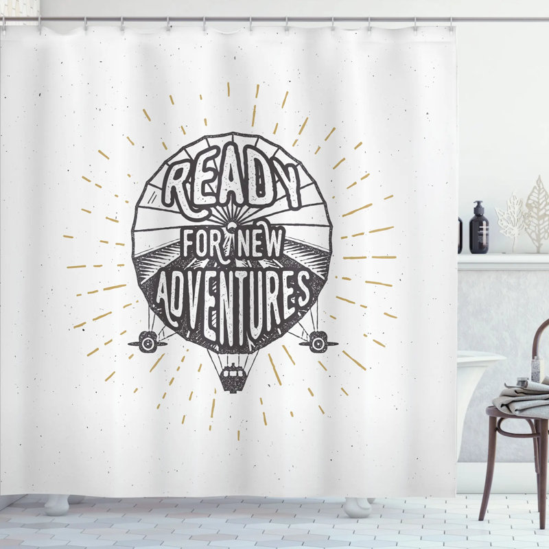 Rideau de douche simple citations à l’aventure, l 69 po x L 75 po