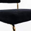 Chaises de salle à manger 2 pièces à la mode, velours côtelé noir, base en métal doré et motif de capitonnage à canaux envoûtants