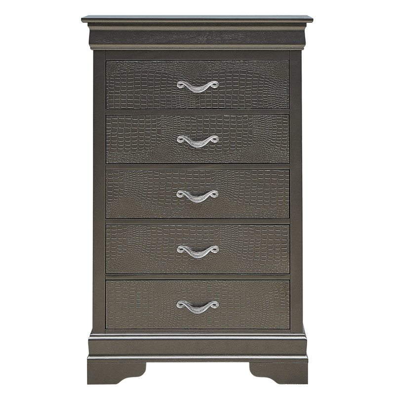 Commode noire élégante en métal transitionnel, Noir