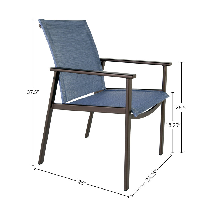 Marin Outdoor Dining Armchair, Carbon Black, Logan Graphite
