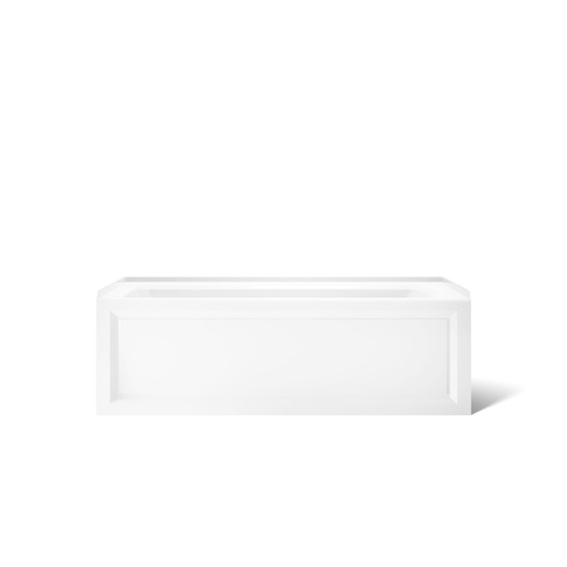 Archer® Alcove Bath with Bask Heated Surface, Integral Apron, Tile Flange, White, Left