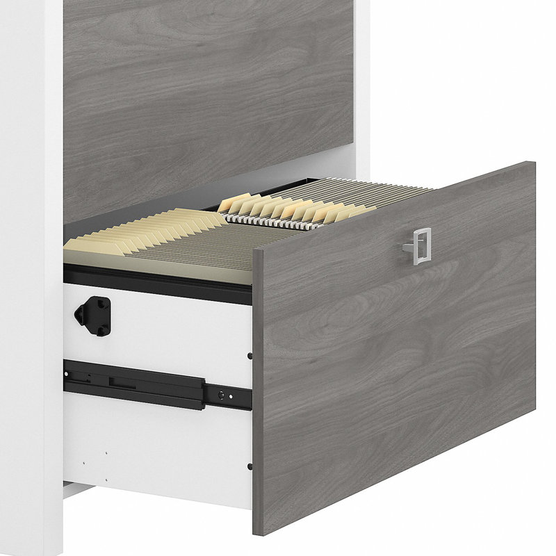 Echo 2 -Drawer File Cabinet, Pure White/Modern Gray