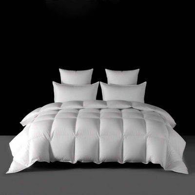 Lightweight Feather Down Comforter Soft Cotton Blend Duvet Insert