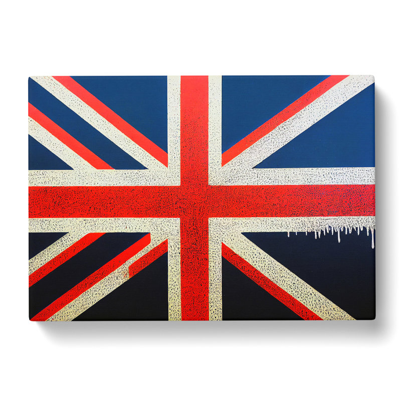 Painted Union Jack Flag Vol.3 Abstract - Wrapped Canvas Print, 40cm H x 60cm W x 3cm D