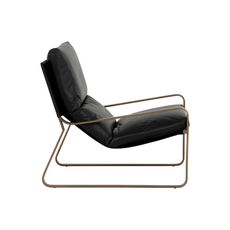 Lounge Chair, Black Genuine Leather