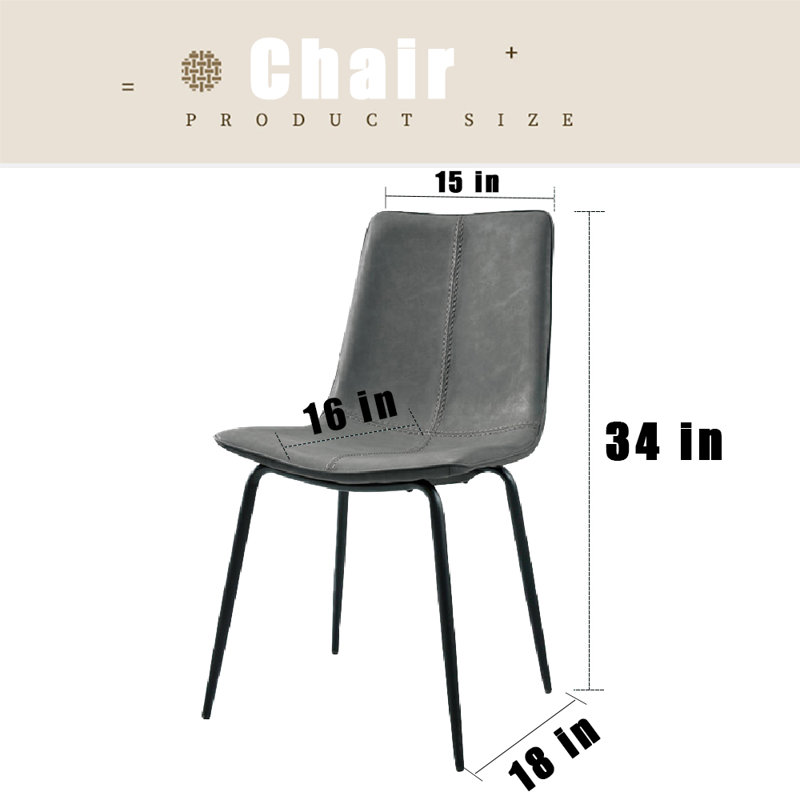 Ludmilla 24'' H Faux Leather Upholstered Metal Side Chair, Gray