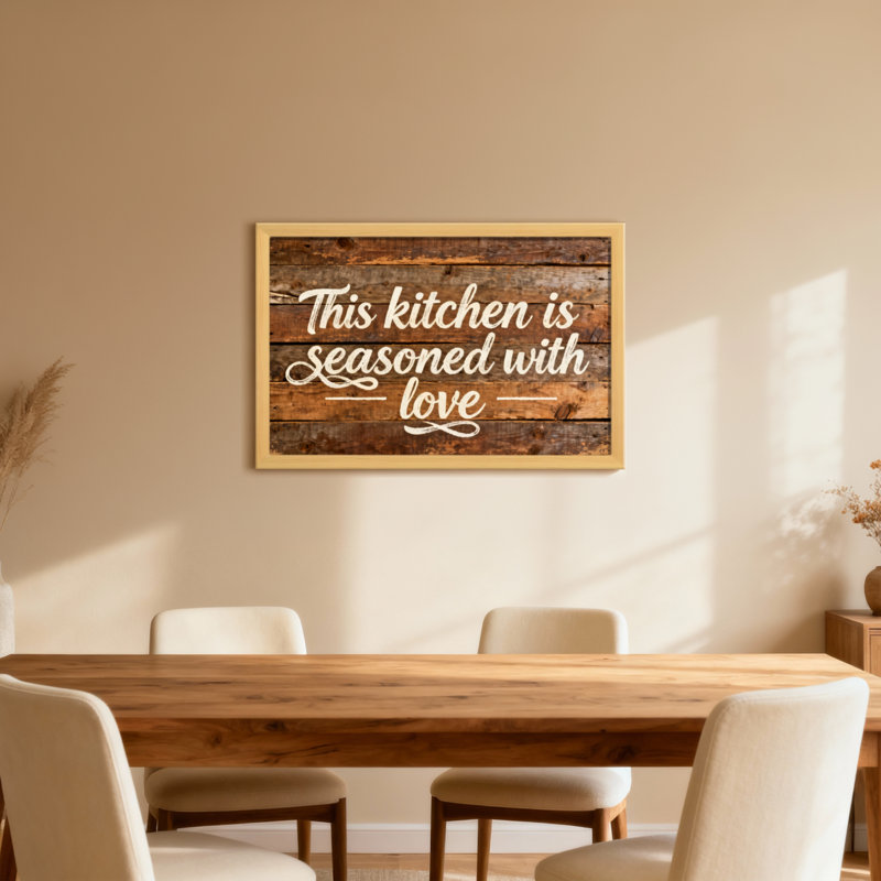 Cette cuisine est assaisonnée d'amour, H 20 po x l 30 po, Toile tendue, Ne s’applique pas