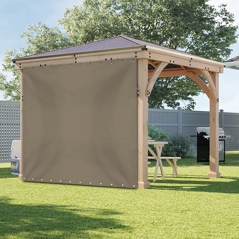 Blue Elephant Vinyl Side Wall, 243.8cm H x 243.8cm W, Beige