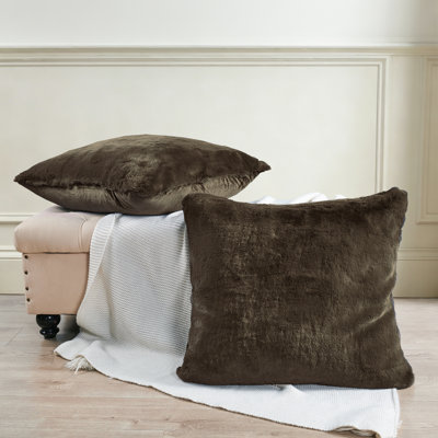 Heavy Faux Fur Throw Pillow Cover