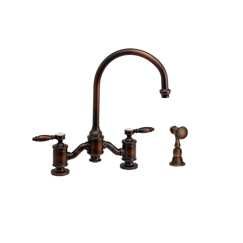 Hampton Bridge Faucet - Lever Handles, Antique Bronze