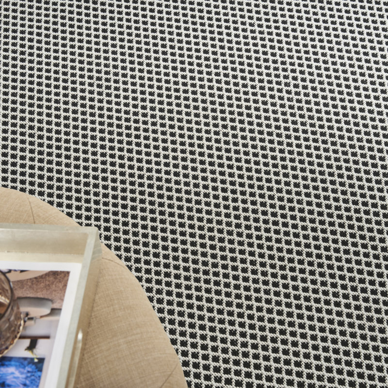 Tapis intérieur / extérieur noir Hartigan, Rectangle 10 pi x 14 pi
