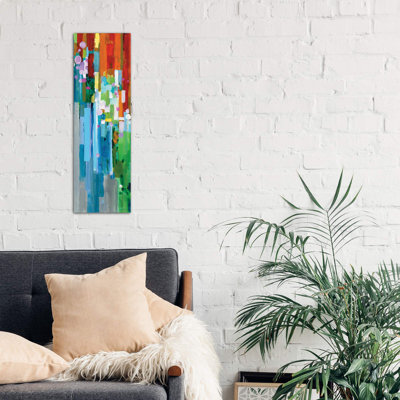 Rainbow Of Stripes Panel II by Danhui Nai - Wrapped Canvas Panoramic Print