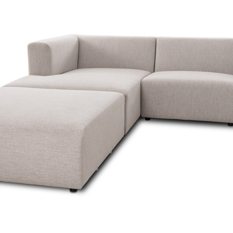 Lawndale 3PC LAF Sectional W/ Ottoman-Napa Sandstone, Left Hand Facing