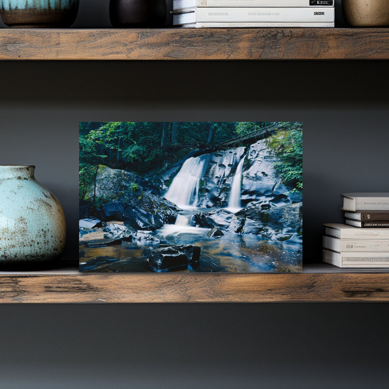 Waterfall and stones Leatherby Falls Mount Arvon Michigan USA 1 Piece Wrapped Canvas Wall Art, 30.48cm H x 45.72cm W