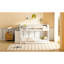 Lit superposé simple en bois massif blanc avec rangement pratique, 4 tiroirs et 3 tablettes - blanc, espace généreux-82035817-82035819