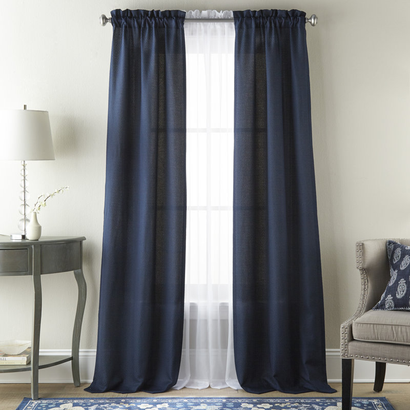 Ealaf Room Darkening Curtain, Navy
