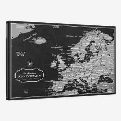 Personalized Push Pin Europe Map I