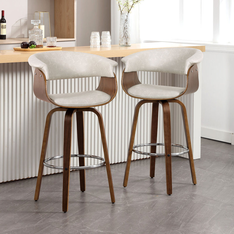 Tabouret de bar et de comptoir pivotant Draymond, Tabouret de bar (siège d'une hauteur de 28,7 po), Beige