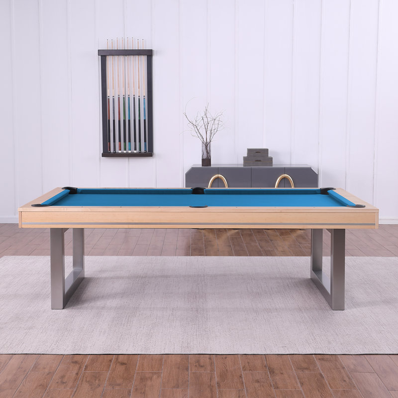 Table de billard en bois massif Harmony, 8 pi, Bleu tournoi, Chêne Naturel