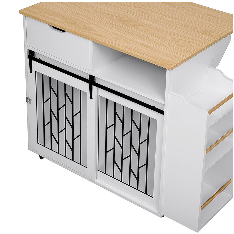 Table de bout pour meuble avec cage pour chien