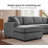 3 - Piece Corduroy Upholstered L-Shaped Sectional-438699073