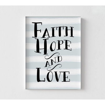 Faith, Hope, And Love Stripes By Tara Moss, Framed Love Poster Print, Faith Large Sign Gift, Hopeful Wall Art, Large Grandma Gift