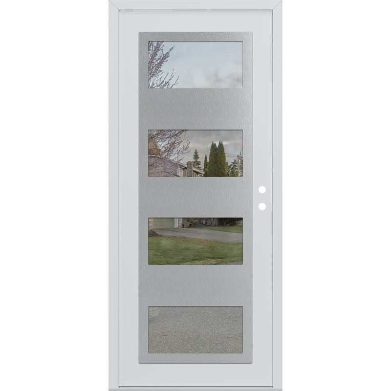 Porte d'entrée pré-suspendue blanc / blanc, Gauche, Clair