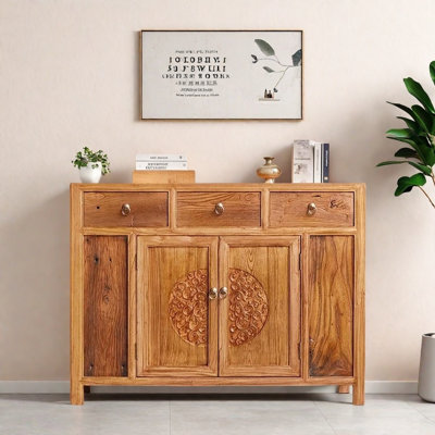 Mid-Century Solid Wood Entry Cabinet