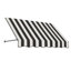 Awntech Santa Fe Fixed Awning, 124.5" x 44" x 24", Black/White Stripe