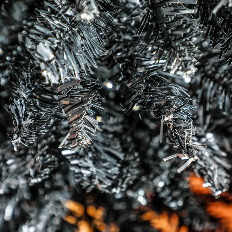 Arbre de Noël artificiel 6 pi avec base en métal robuste, Oui, H 6 pi, Noir