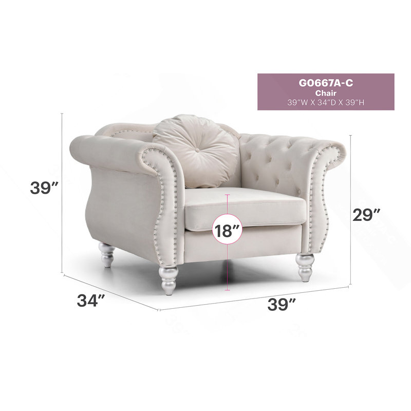 Élégant fauteuil transitionnel évasé ivoire, Ivory