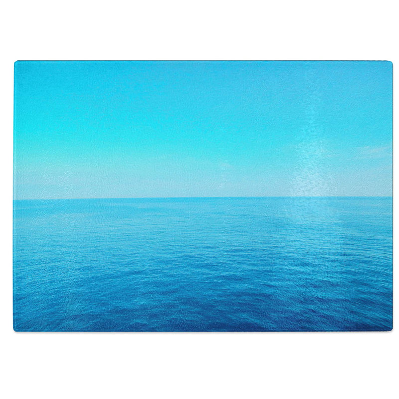 Tempered Glass Ocean Horizon Chopping Board, 39 cm W x 28.5 cm L