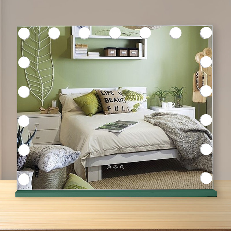 Metal Rectangle Mirror, Green, 23.62'' H x 19.69'' W